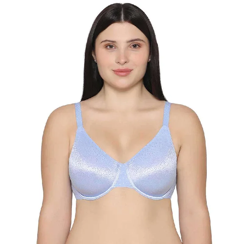 Back Appeal Non Padded Wired Full Cup Everyday Wear Plus Size Comfortable Full Support Bra - Sky Blue