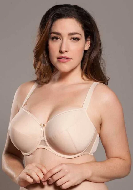 Softly Molded Underwire Balconette Plus Size Bra Beige