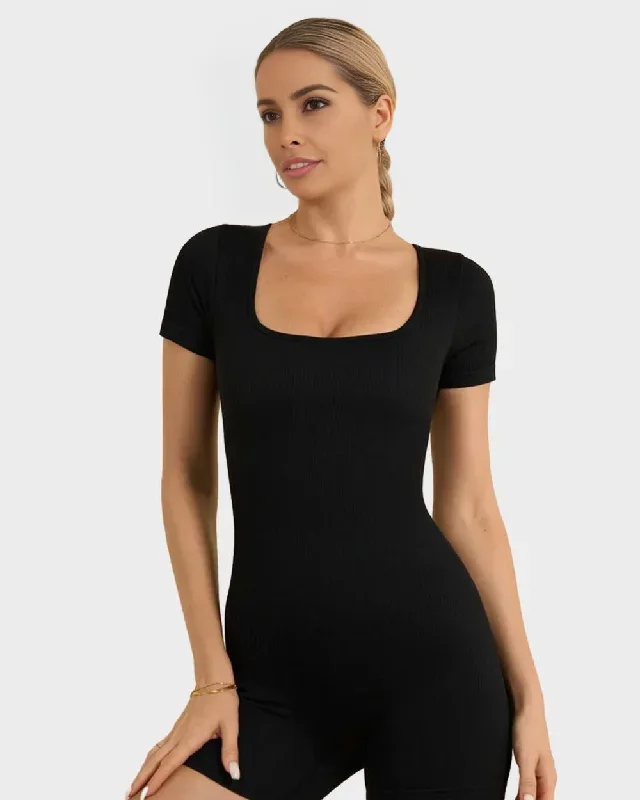 SheCurve Basic Snatched T-Sleeve Romper