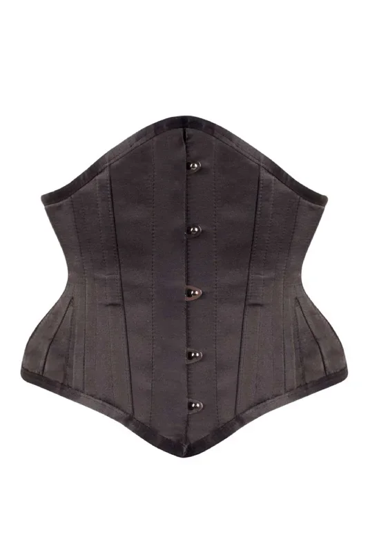 Black Satin Waist Training Waspie Underbust