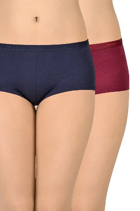 Solid Low Rise Boyshorts (Pack of 2)