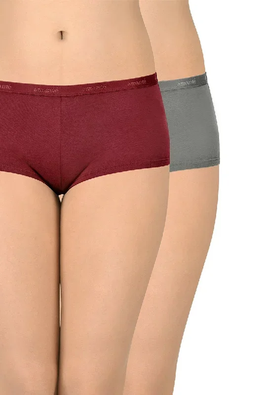 Solid Low Rise Boyshorts (Pack of 2)