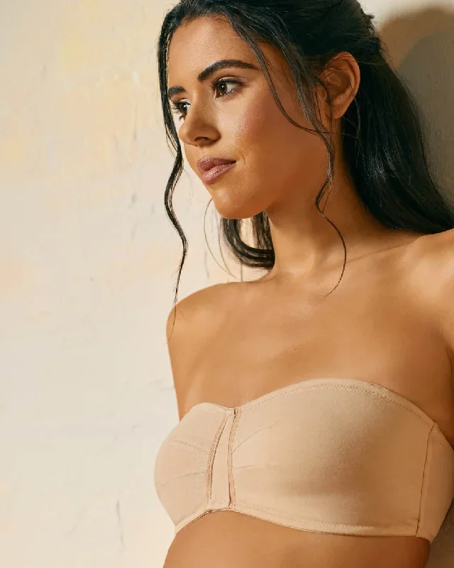 Cabana Cotton Bandeau Bralette - Champagne