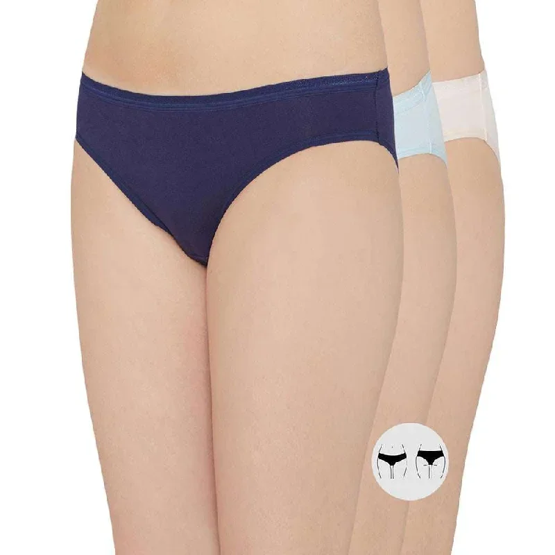 Cotton Low Waist Medium Coverage Everyday Wear Pack of 3  Bikini Panty