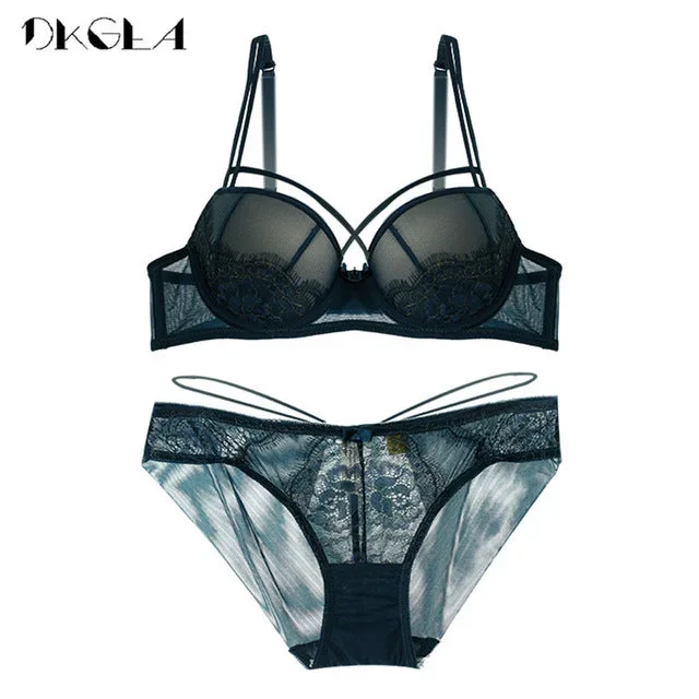 cotton-deep-v-black-lace-bra-and-panty-sets