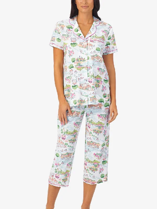 Cuddl Duds Short Sleeve and Notch Collar PJ Set