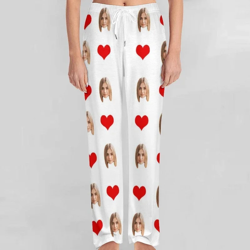 custom-face-with-red-heart-pajama-pants-and-pet-dog-bandana