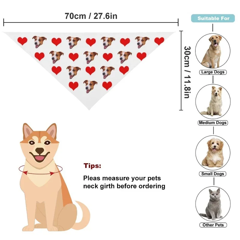 custom-face-with-red-heart-pajama-pants-and-pet-dog-bandana