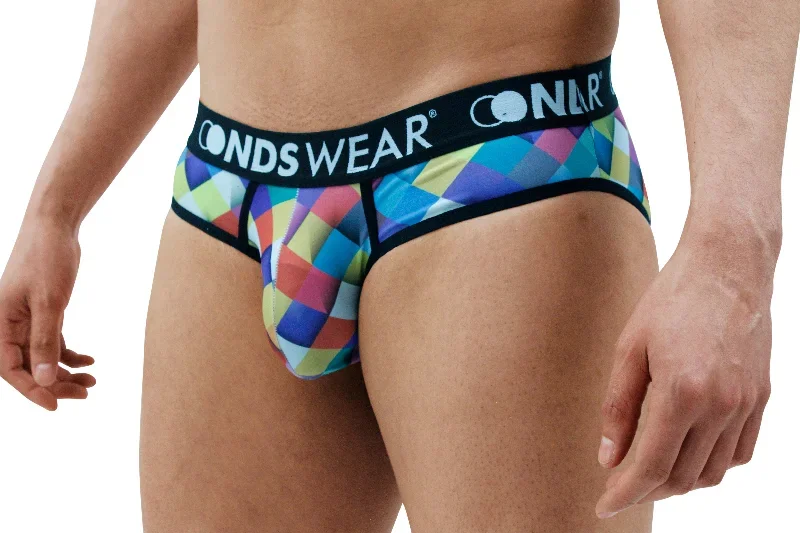 Contemporary Diamond-Patterned Men's Briefs - BLOWOUT SALE!