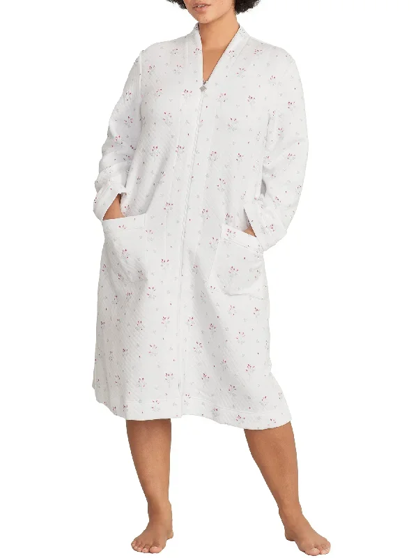 Eileen West Women's Diamond Quilt Waltz Zip Robe