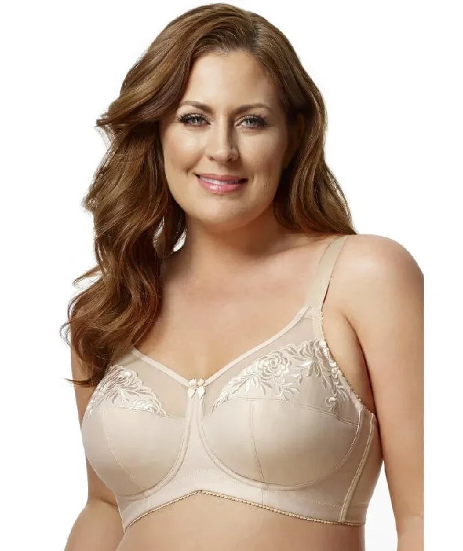 Elila Embroidered Wire-Free Bra - Nude