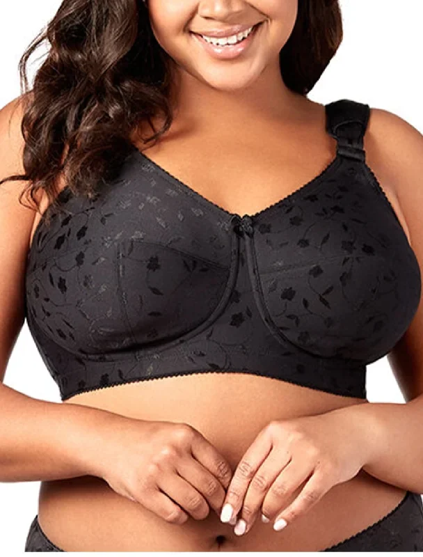 Elila Jacquard Soft Cup Bra, Black | Black Full Coverage Bras | Black Soft Cup Bras