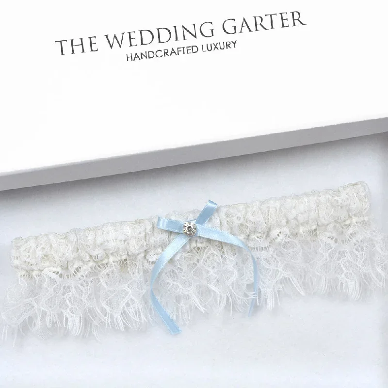 Emmanuelle Ivory Chantilly Lace Wedding Garter