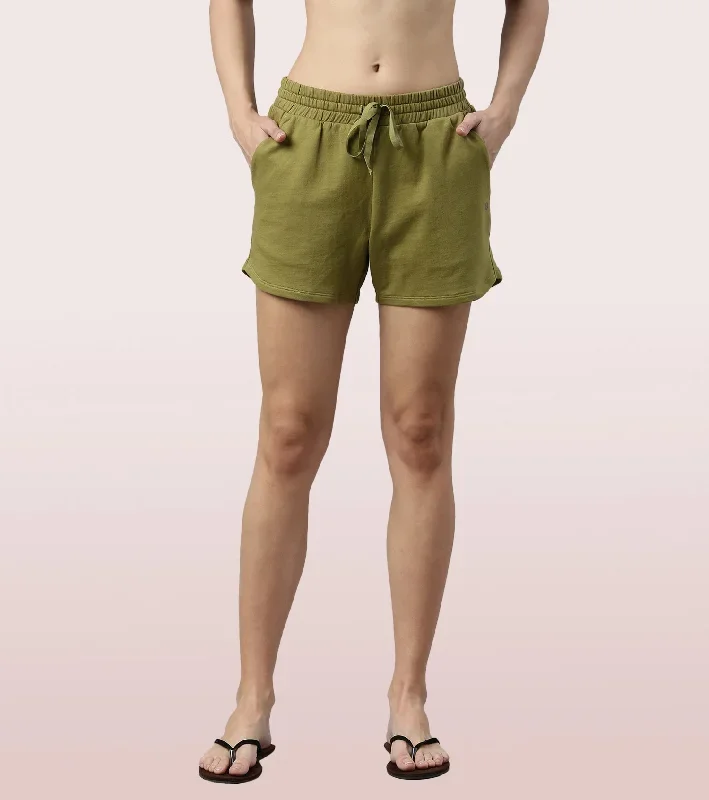 Comfy Shorts | Terry Shorts With Adjustable Waistband & Pockets