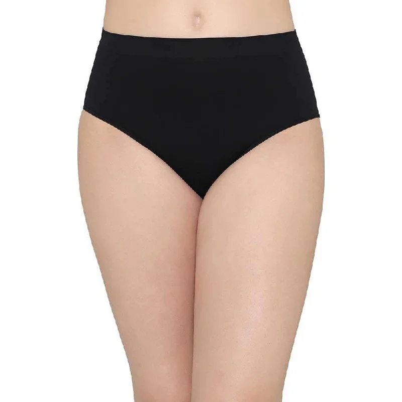 Firm Fit High Waist Full Coverage Everyday Wear Brief Panty - Black