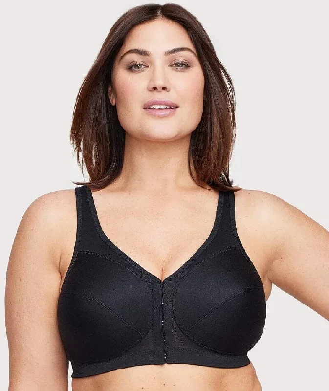 Glamorise Magiclift Front-Closure Posture Back Wire-Free Bra - Black