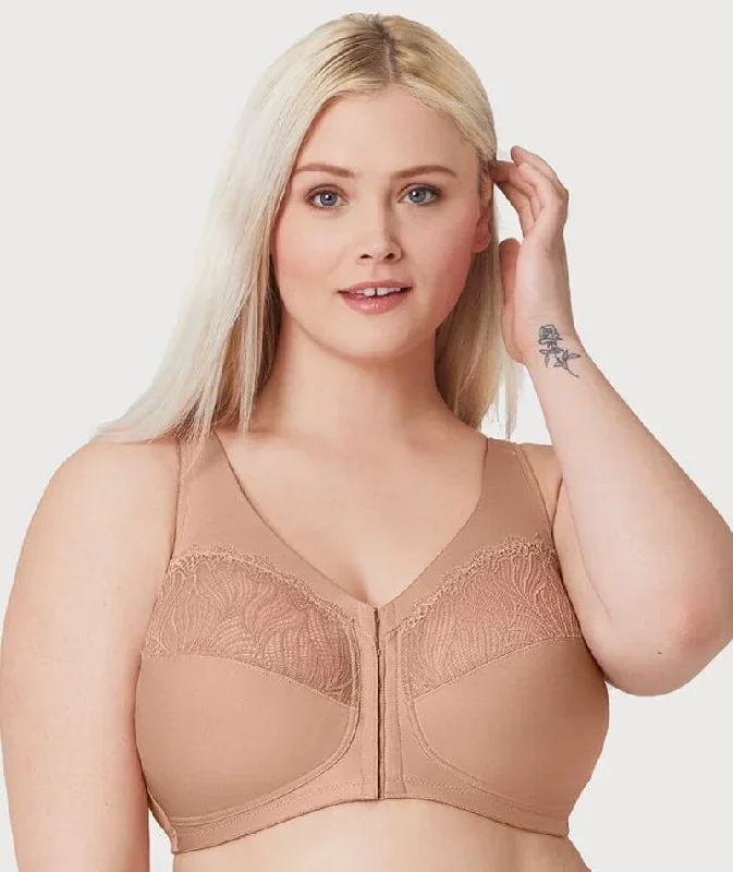 Glamorise Magiclift Natural Shape Wire-Free Front-Closure Bra - Cappuccino