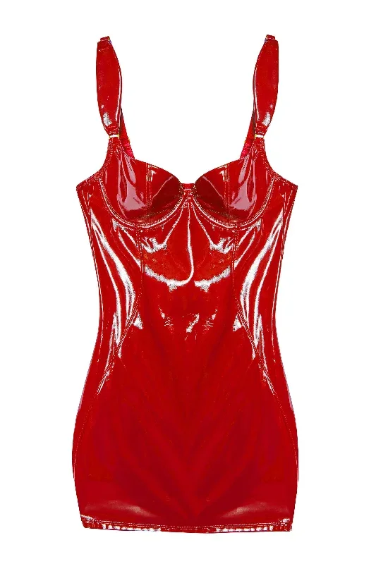 hustler-maxine-red-pvc-wired-dress