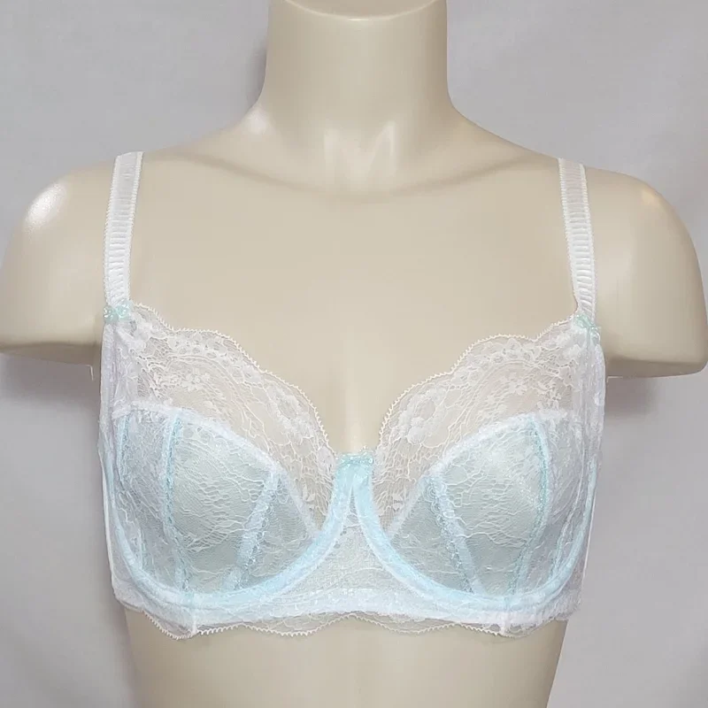 Jezebel 10035 Sylvia Unlined Lace UW Bra 32B White & Blue