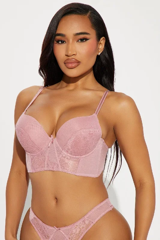 Keep Me In Love Lace Longline Bra - Mauve