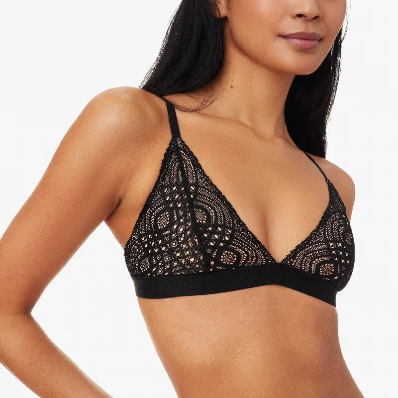 Lace Triangle Bralette Black