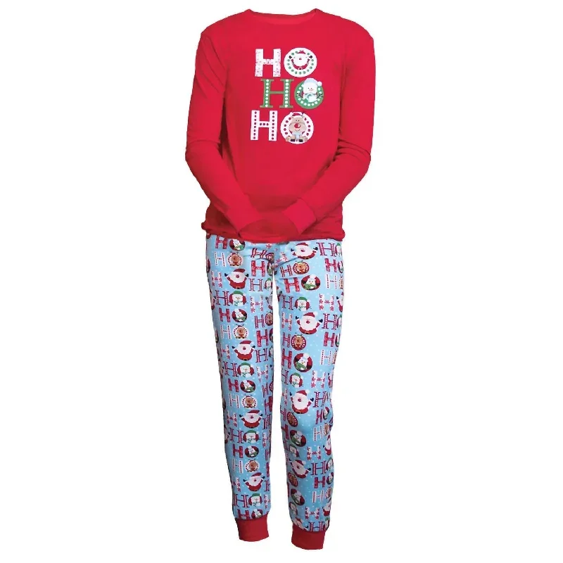 Ladies Pajama Jogger Set In Red