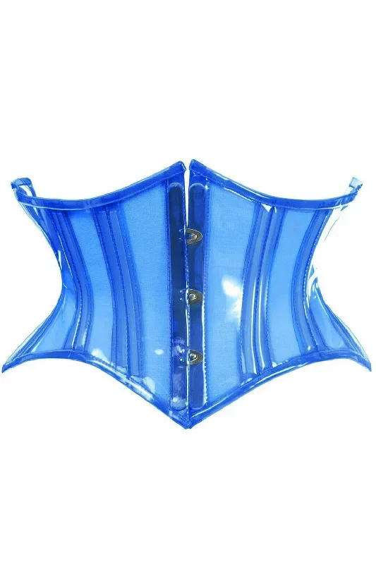 Lavish Clear Blue Curvy Cut Mini Cincher Corset