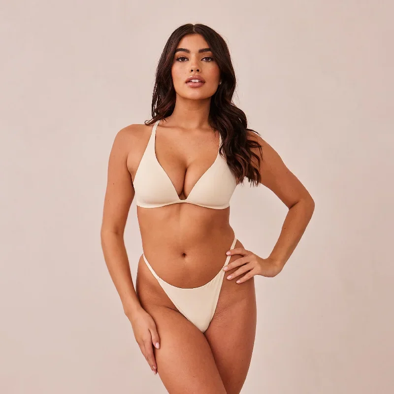 Light Non-Wired Plunge T-Shirt Bra - Latte