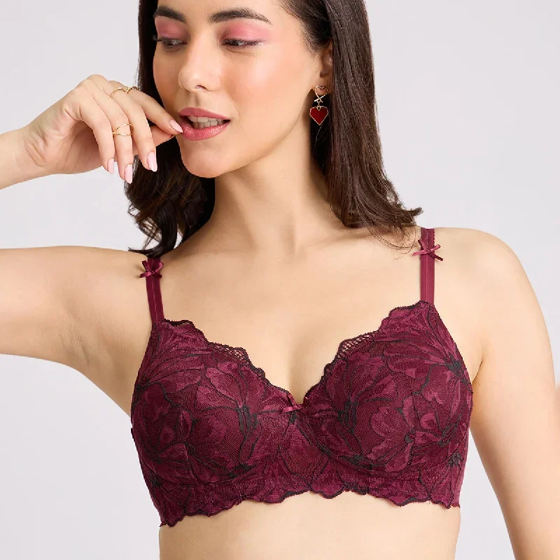 Lola & Mae  The Parisian Cut T-shirt Bra  - Maroon LMB1023