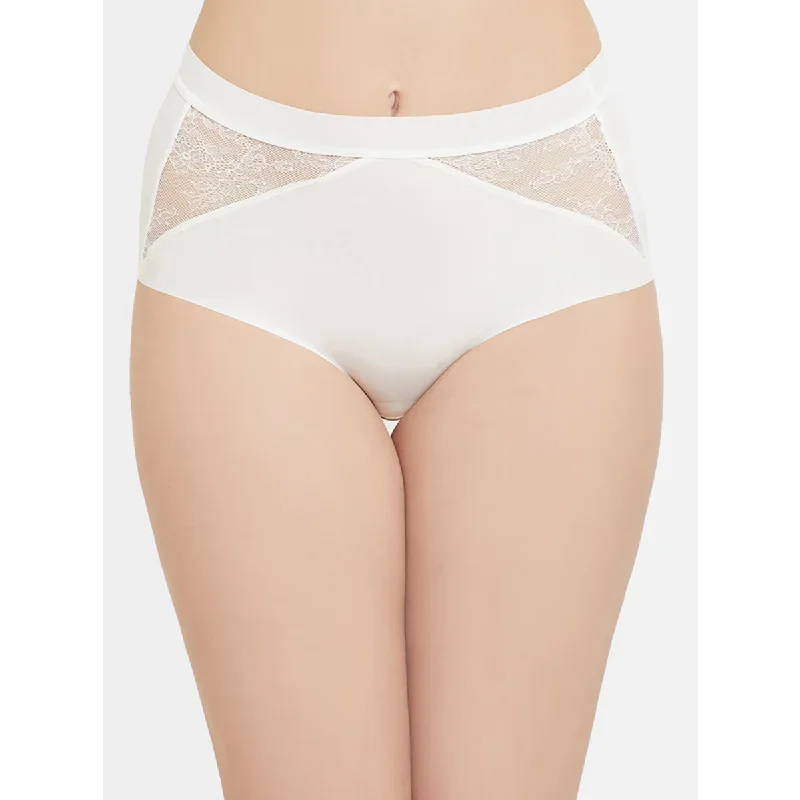 Looping Lacy High Coverage High Waist Seamless Panty - Ivory