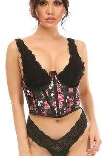 Floral Satin Open Cup Waist Cincher