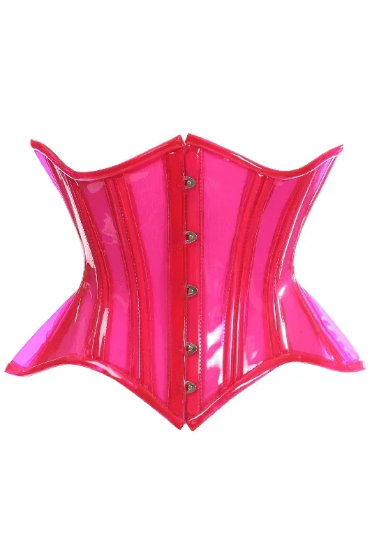 Pink Clear Curvy Underbust Waist Cincher Corset