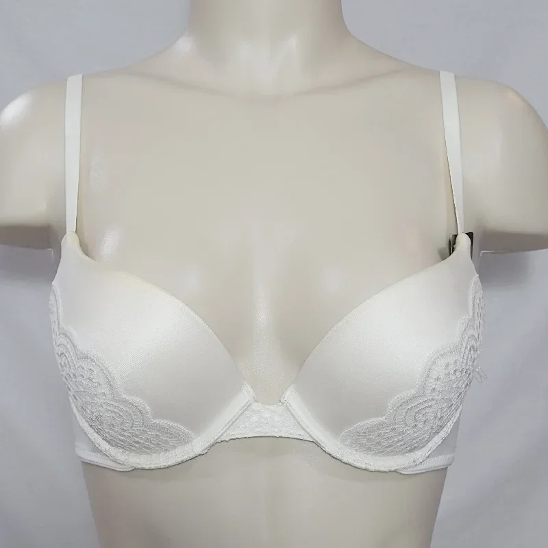 Maidenform DM9449 9449 Lacy Demi Coverage Push-Up UW Bra 34A Pearl Ivory NWT