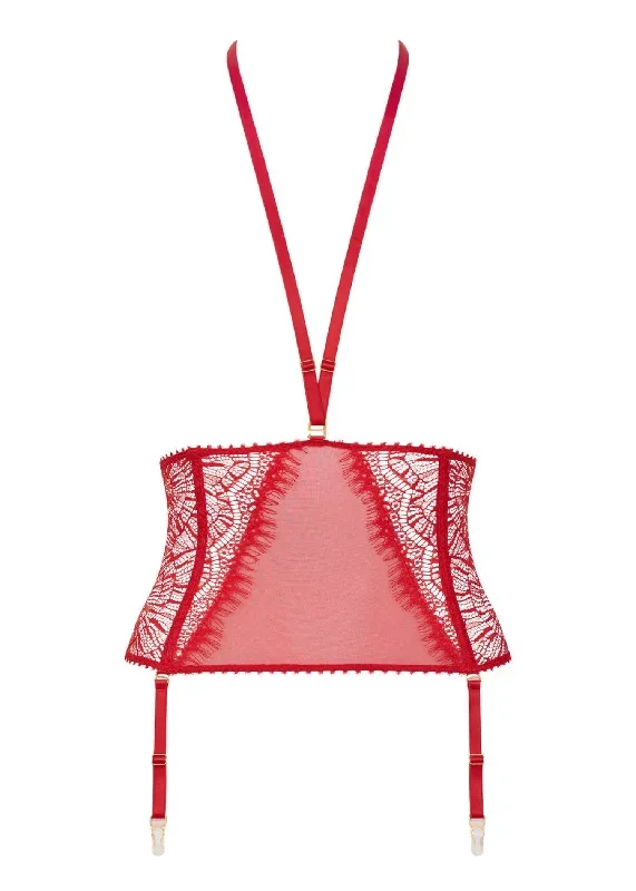 Accroche Coeur Waist Cincher with Suspenders (Red)