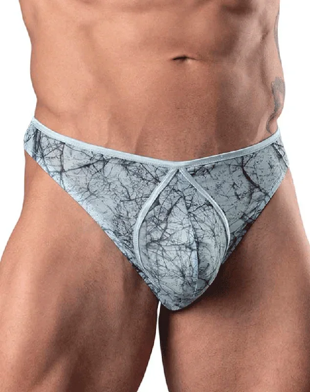 Male Power 461-290 Marble Mesh Mini Thong Light Blue