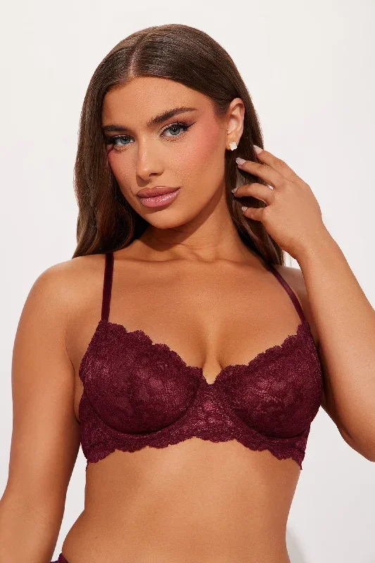 Nova Lace Unlined Bra - Wine