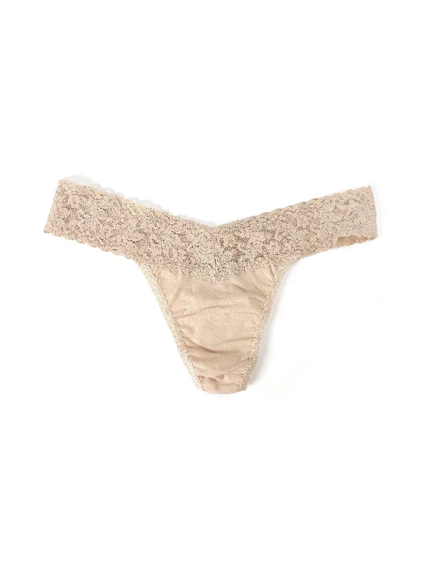 Petite Size Supima® Cotton Low Rise Thong Chai