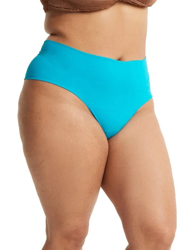 Plus Size BreatheSoft™ High Rise Thong Exclusive Pacific Blue