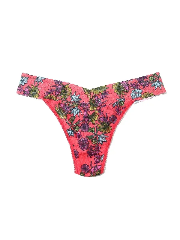 Plus Size Printed Signature Lace Thong Wonderland Blooms