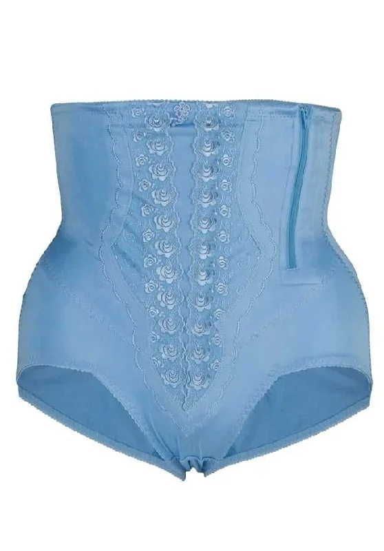 Plus Size Shapewear Extra Firm Panty Girdle Zip Up Blue