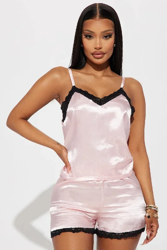 Princess Treatment Satin Lace PJ Short Set - Pink