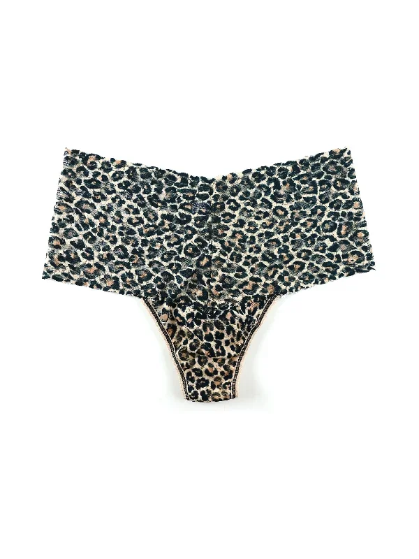 Printed Retro Lace Thong Classic Leopard