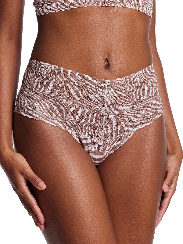 Printed Retro Lace Thong Hide And Seek