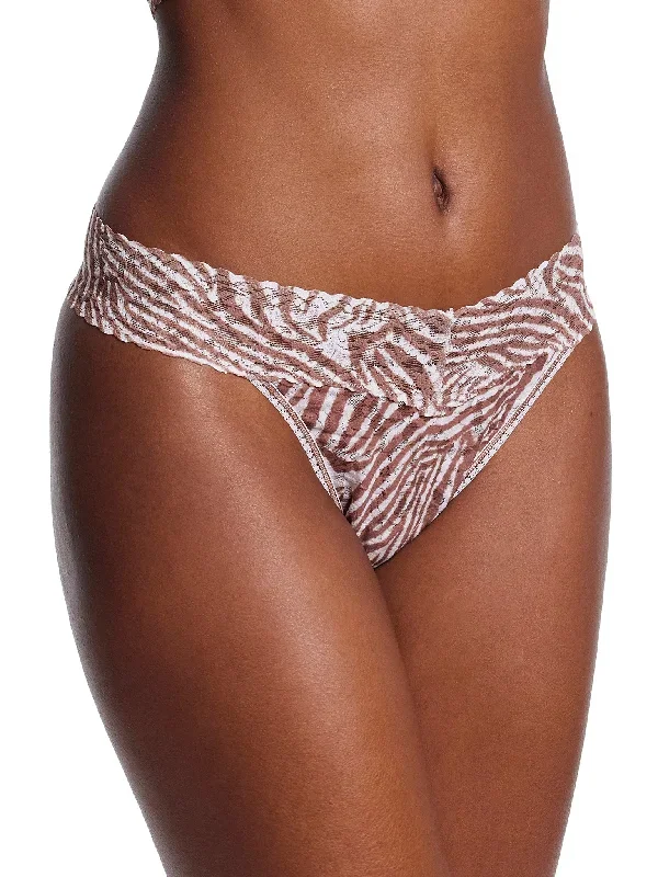 Printed Signature Lace Original Rise Thong Hide And Seek