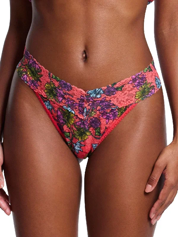 Printed Signature Lace Original Rise Thong Wonderland Blooms