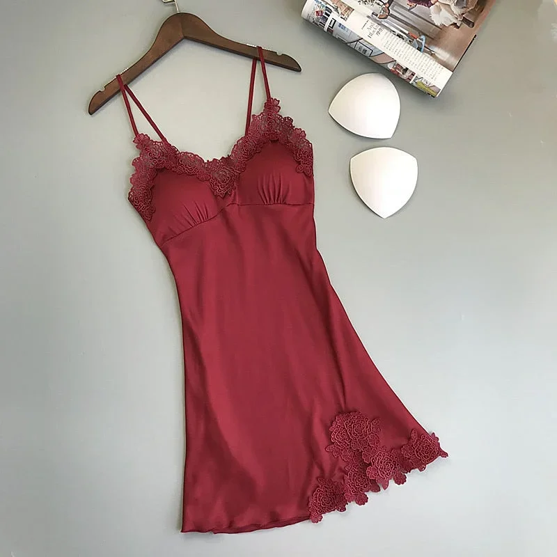 Sexy Satin Sleepwear Silk Nightwear