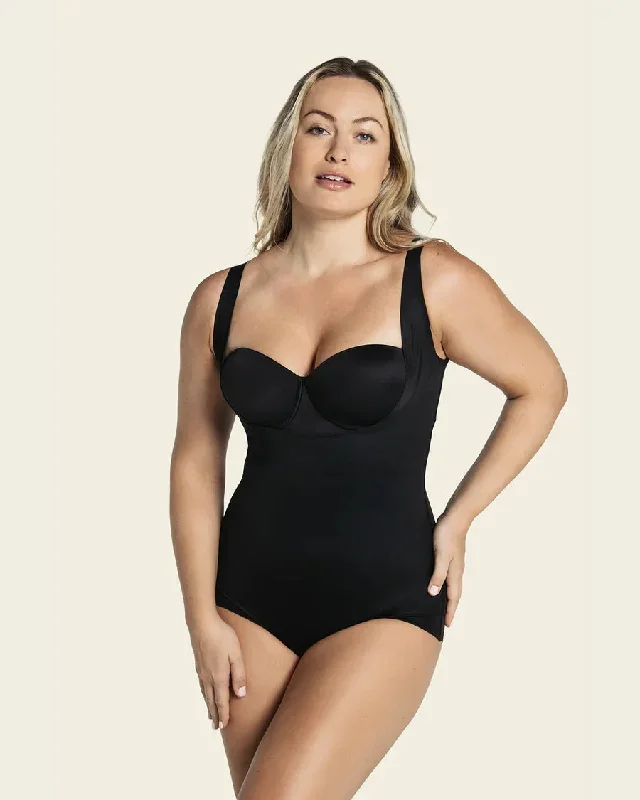 Plunge Back Classic Sculpting Body Shaper Black