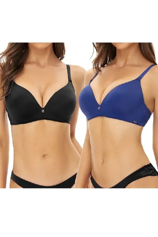 Underwire Glossy Bralette Comfortable Bra 2 Pack