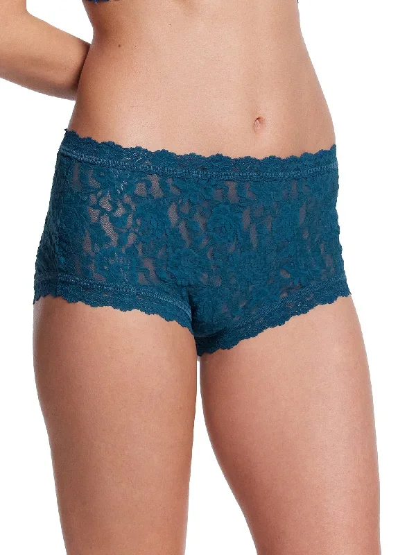 Signature Lace High Rise Boyshort Riviera Blue