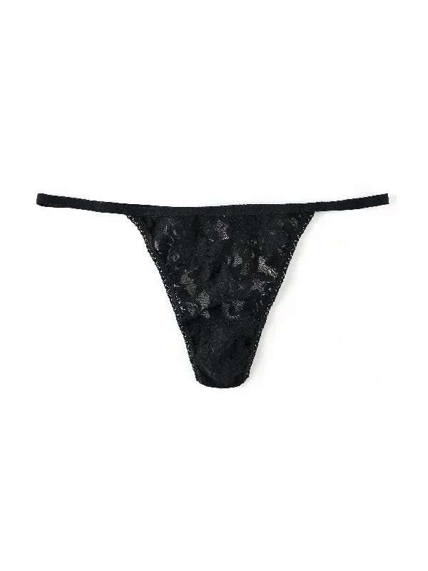 Signature Lace High Rise G-String Black